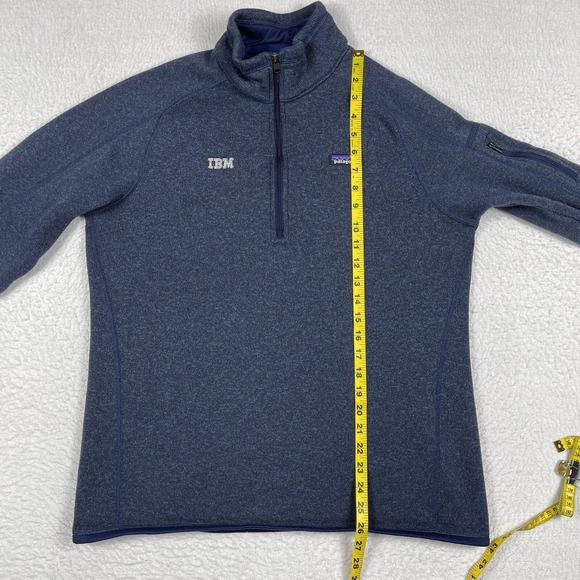 Patagonia Better Sweater Womens XL Blue Ladies 1/4 Zip‎ Fleece Pullover IBM Logo - Picture 10 of 16